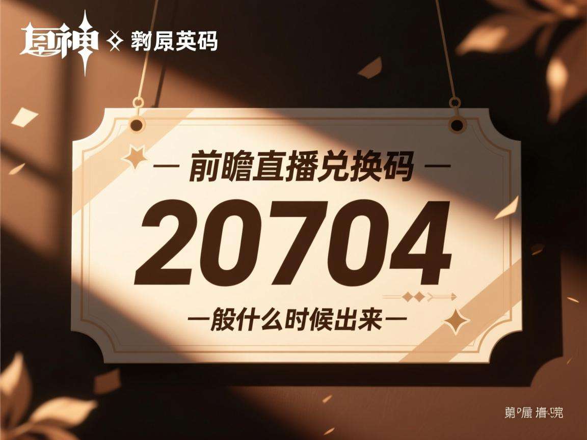 原神前瞻直播兑换码一般什么时候出来