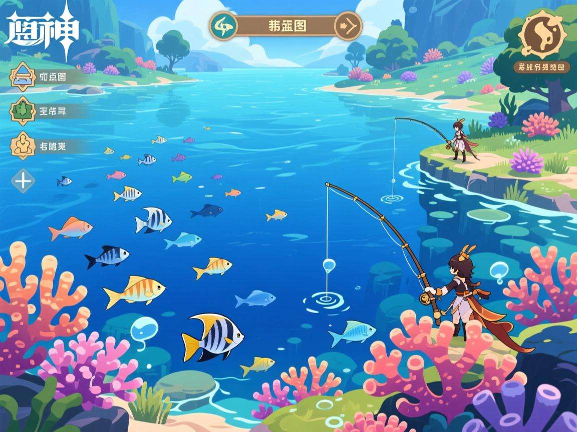 原神所有钓鱼点位一蓝图