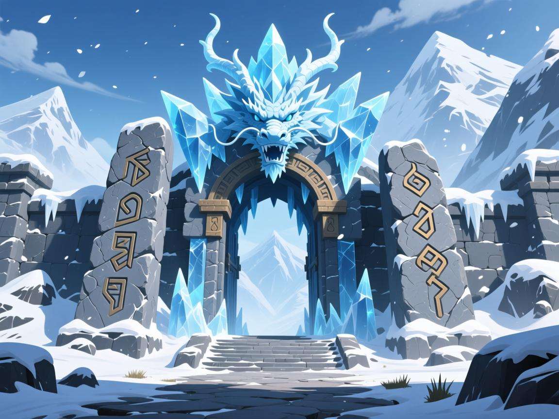 原神龙脊雪山石碑大门