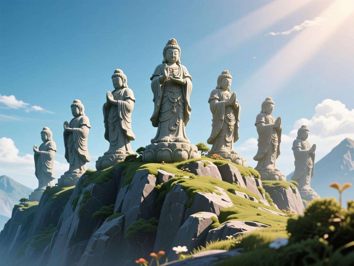 原神山顶八个石像