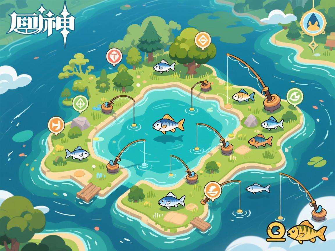 原神蒙德钓鱼位置分布图