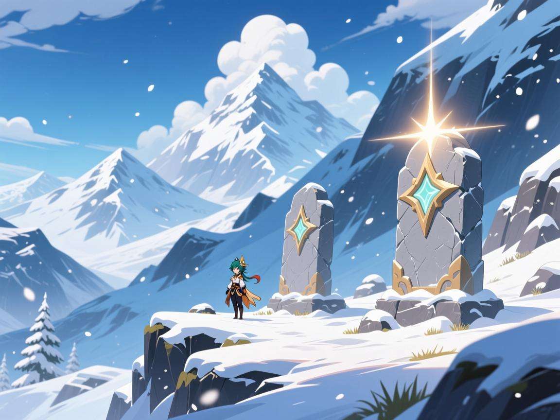 原神雪山右边第二个石碑位置