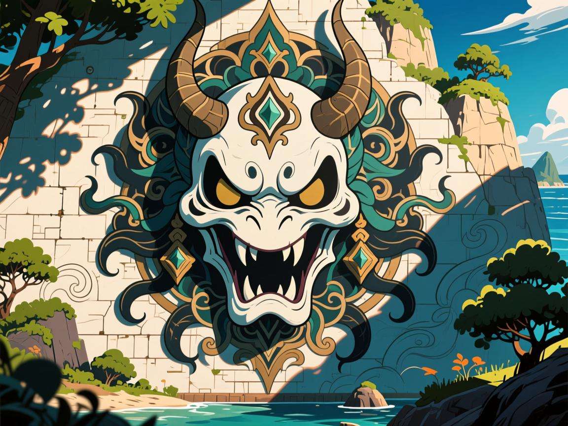 原神海祇岛鬼脸壁画