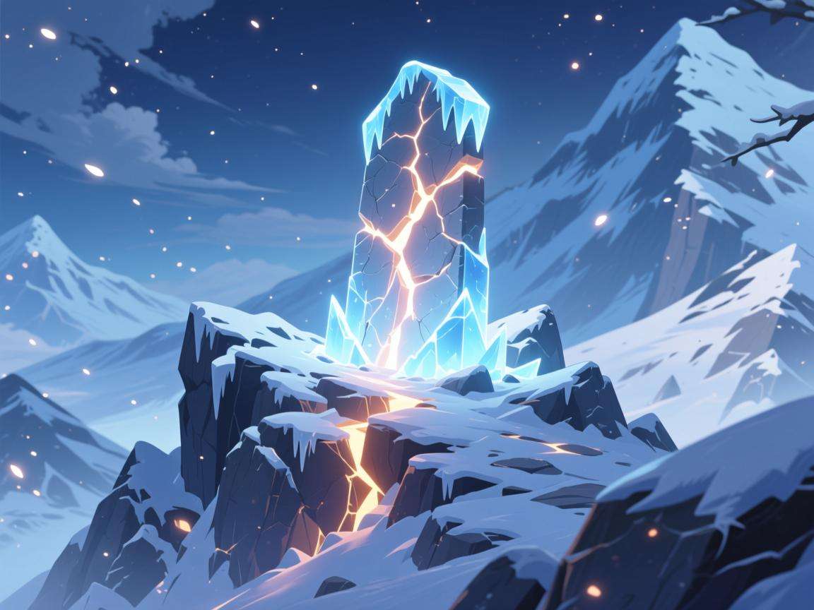 原神雪山山顶发光的石碑