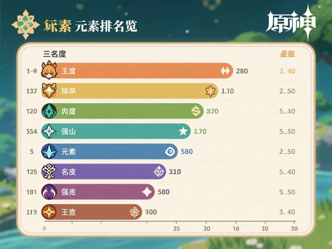 原神元素排名一览表，揭秘各元素在游戏中的实力与地位