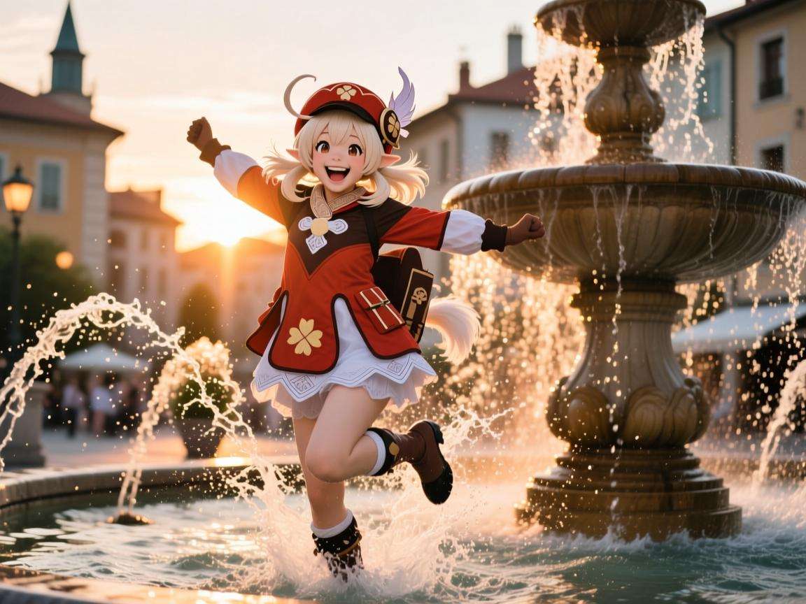 原神可莉绝美图片，萌趣精灵的奇幻视觉盛宴