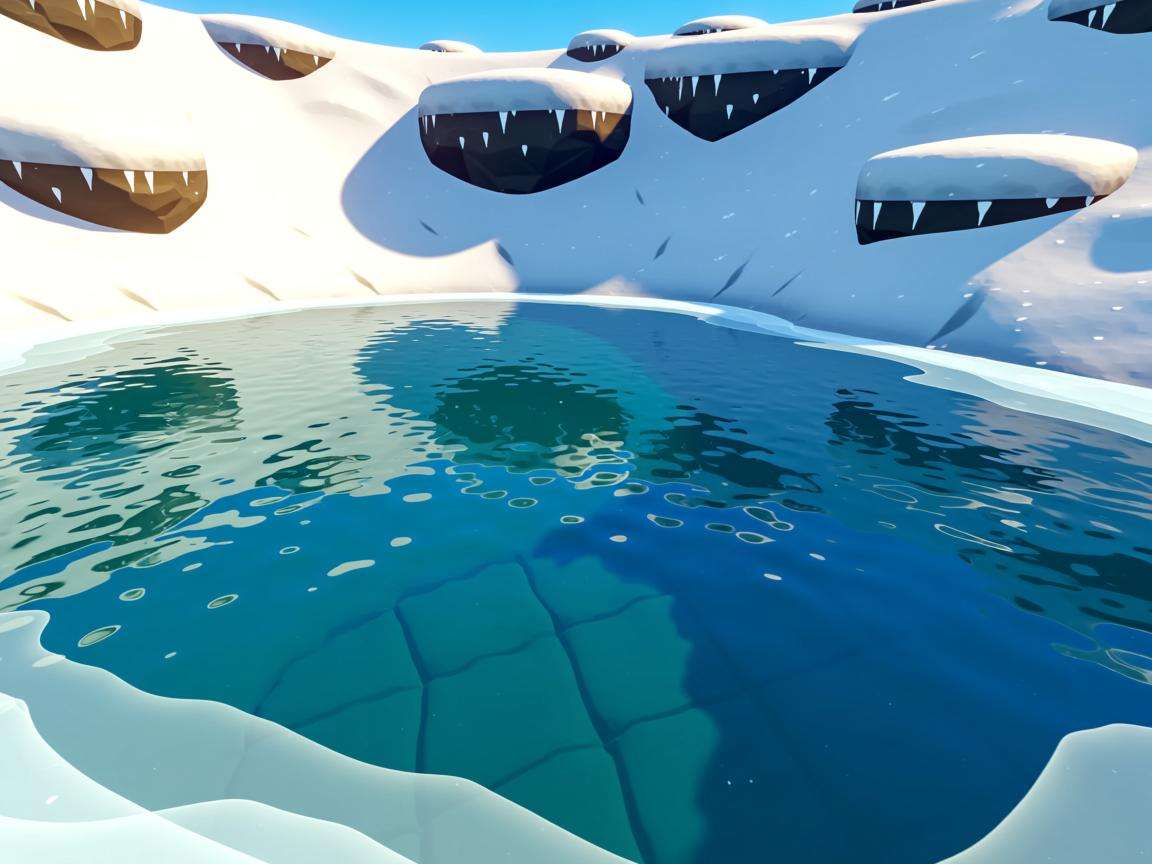 原神雪山西南水池：神秘之境的静谧与美丽