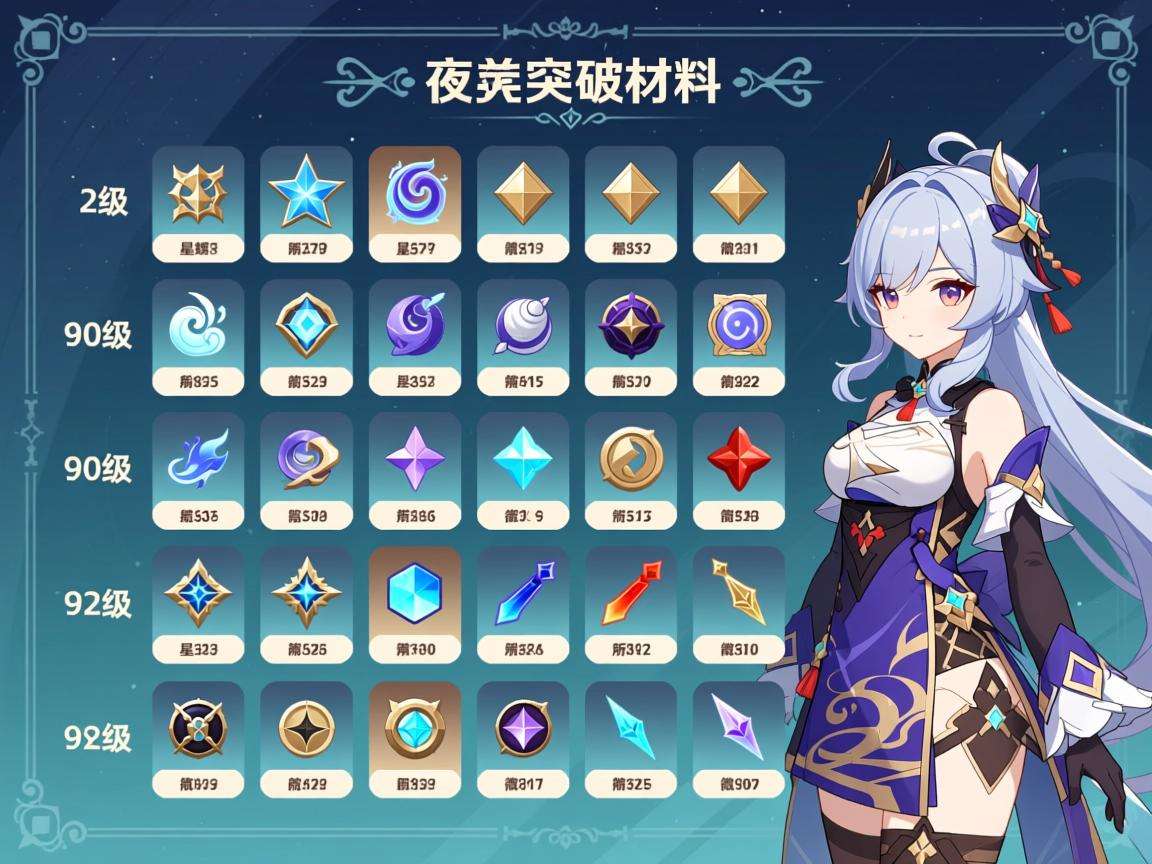 原神夜兰突破材料表全揭秘，助你培养强力角色