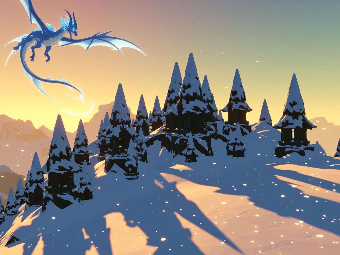 原神龙脊雪山绝美风光：冰雪奇景勾勒梦幻仙境之美