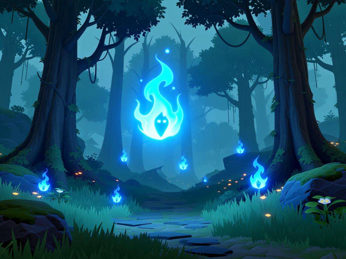 探秘原神蓝色鬼火：神秘之光背后的奇幻秘辛